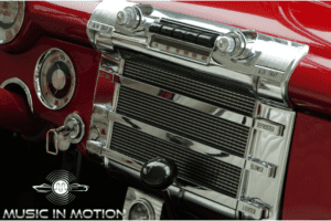 picture of a modern radio in a classic car