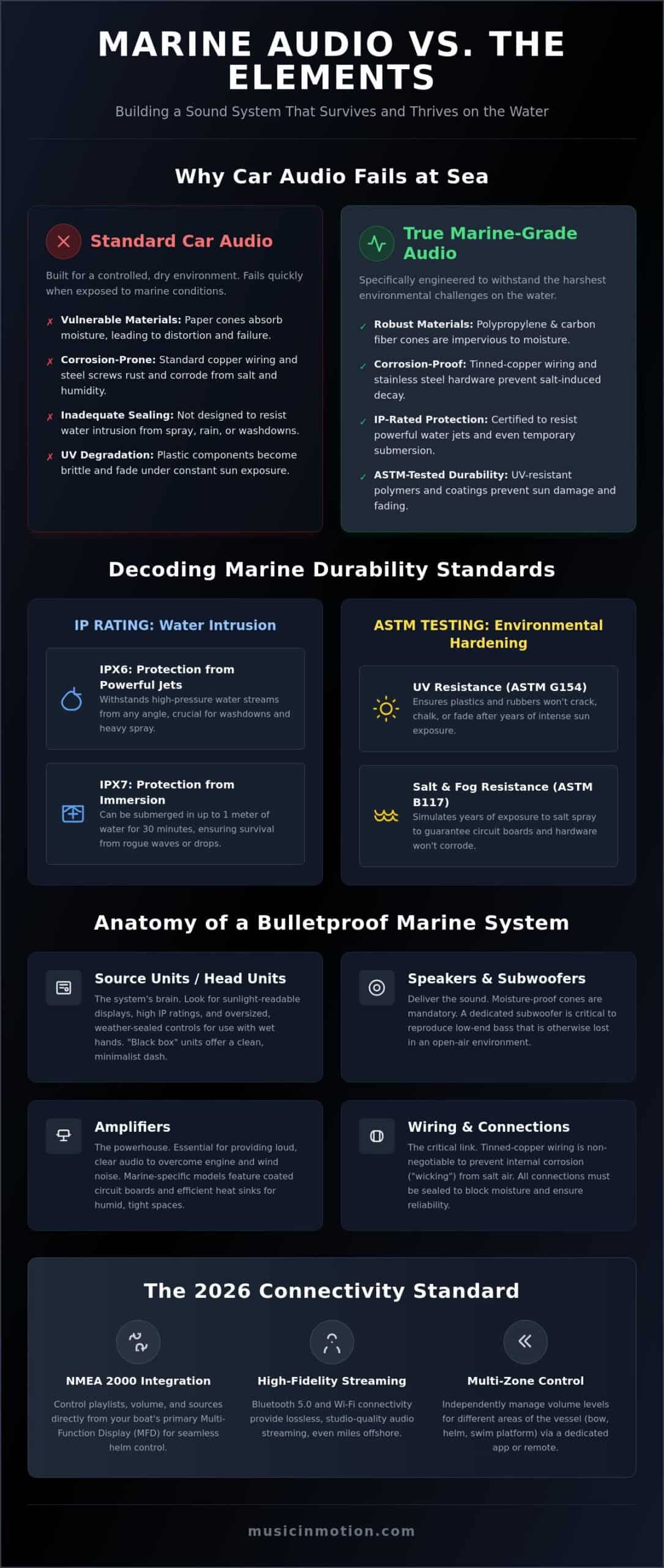 Waterproof Marine Audio Components Guide: Engineering the Ultimate 2026 Sound System