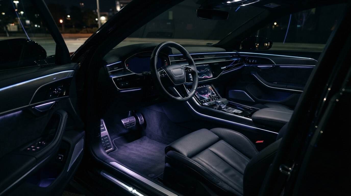Custom Interior LED Lighting for Cars, Door to Dashboard
