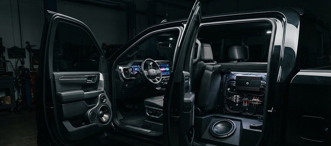 Ford F-150 audio upgrade examples for speakers, subs and radios