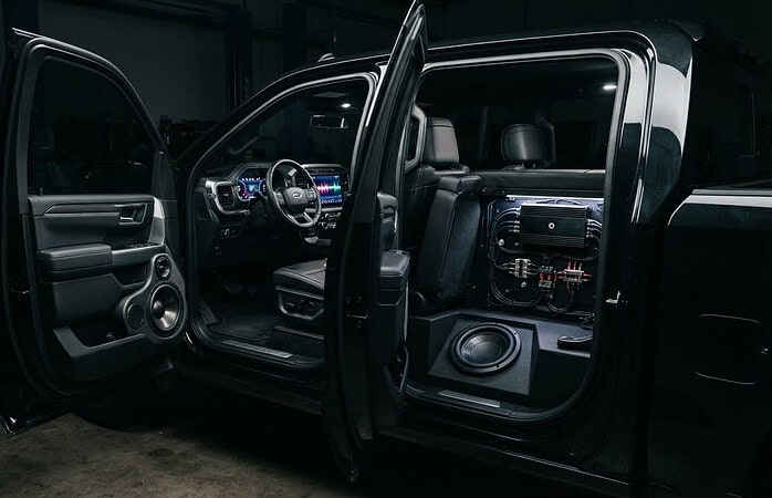 Ford F-150 audio upgrade examples for speakers, subs and radios